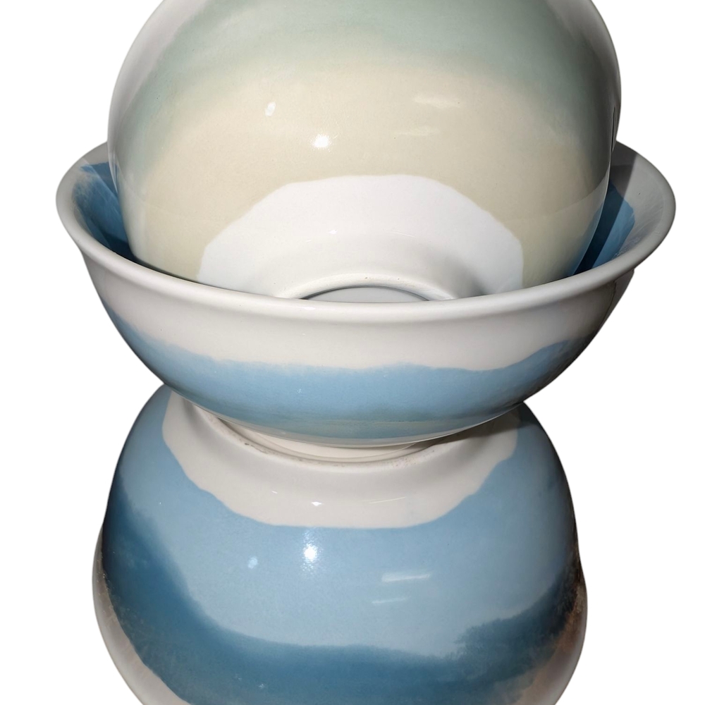 Anthropologie Pepper + Vetiver Erin Wolf Oceania Design Ceramic Nesting Bowls